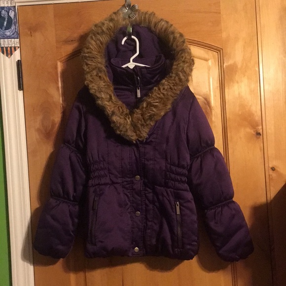R 1881 x Rothschild Plum Purple Puffer Jacket with Faux Fur Trim EUC M 10/12 - Picture 3 of 7